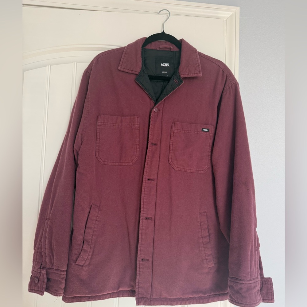 Vans Men's Maroon Button-Up Field Jacket